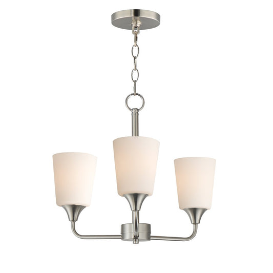 Maxim Lighting Hudson 3Lt 15.25" Single-Tier Chandelier, Nk/Wht - 12873SWSN