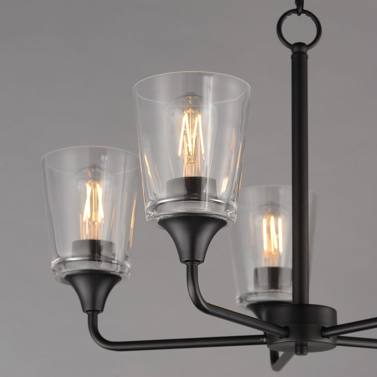 Maxim Lighting Hudson 5Lt 15.25" Single-Tier Chandelier, Black/Clear