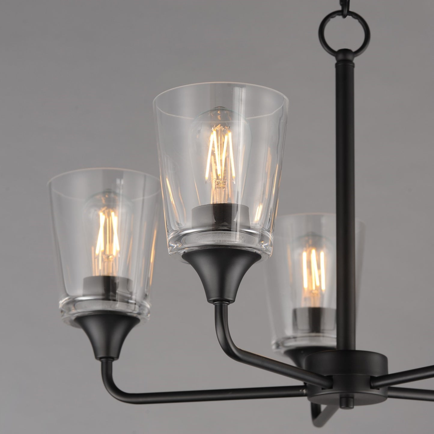 Maxim Lighting Hudson 5Lt 15.25" Single-Tier Chandelier, Black/Clear