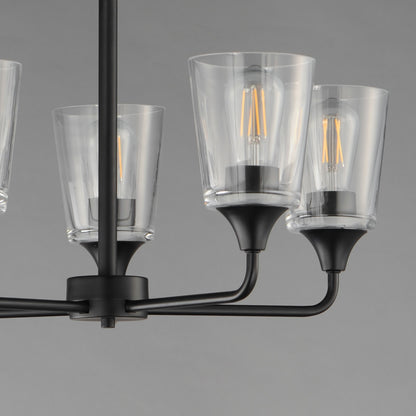 Maxim Lighting Hudson 5Lt 15.25" Single-Tier Chandelier, Black/Clear