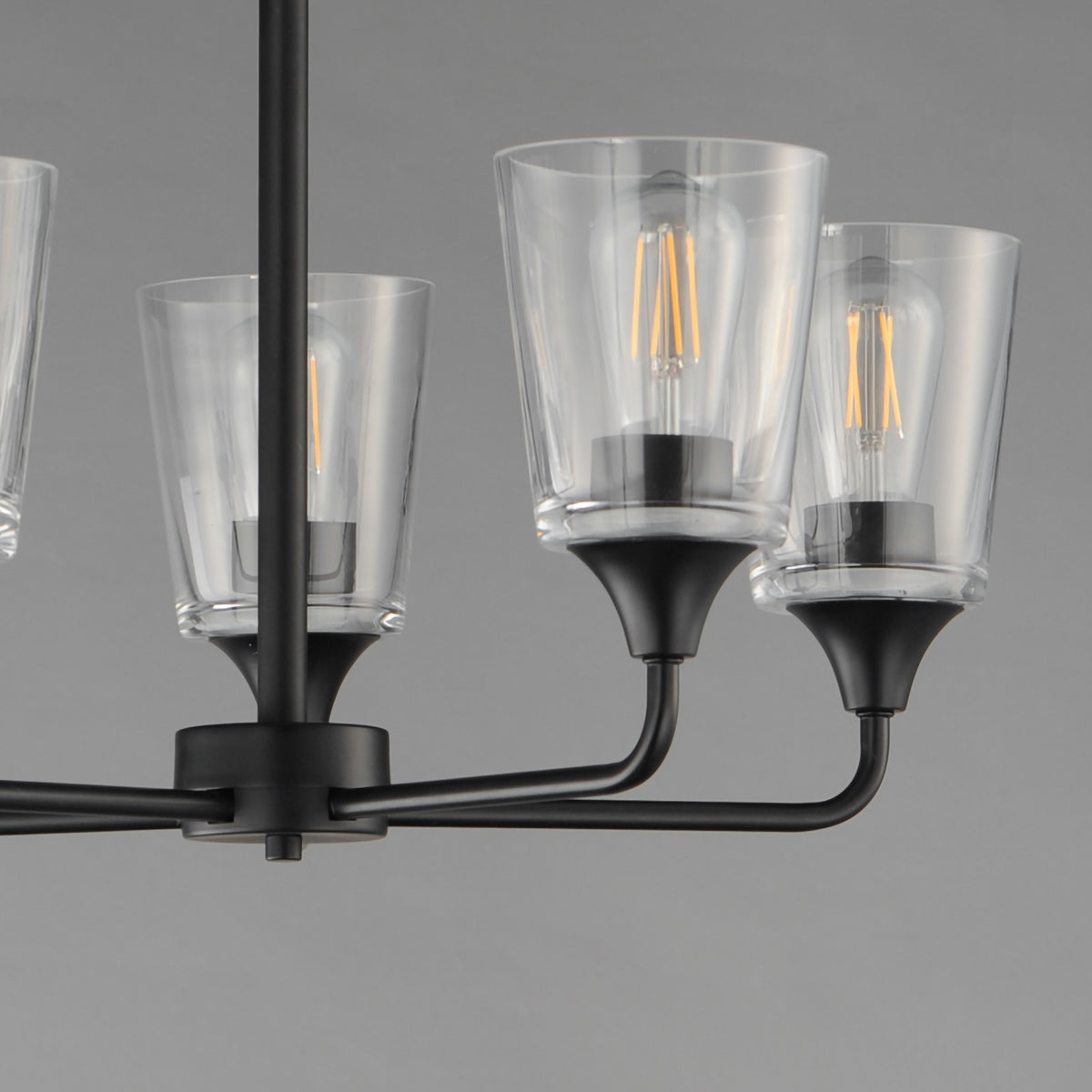 Maxim Lighting Hudson 5Lt 15.25" Single-Tier Chandelier, Black/Clear