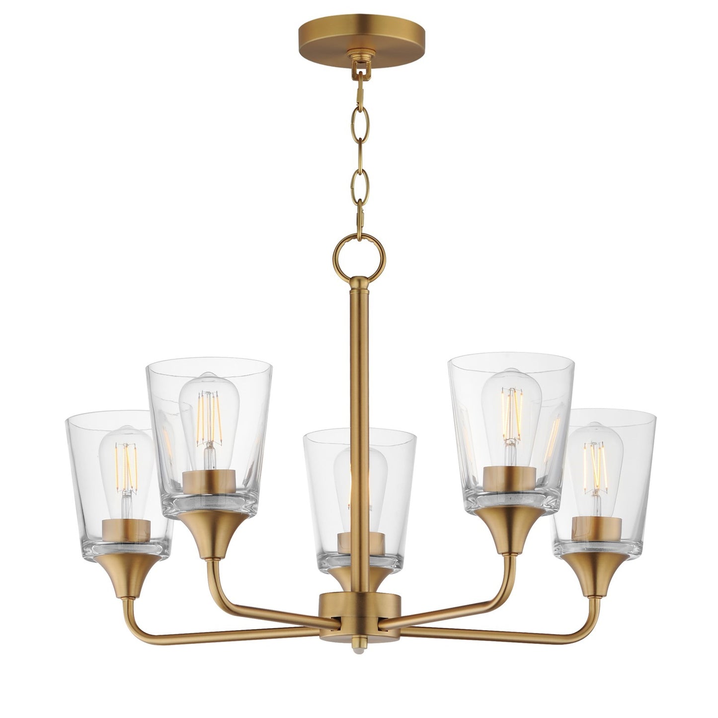 Maxim Lighting Hudson 5Lt 15.25" Single-Tier Chandelier, Brs/Clear