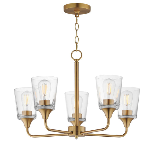 Maxim Lighting Hudson 5Lt 15.25" Single-Tier Chandelier, Brs/Clear