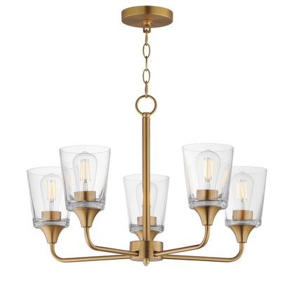 Maxim Lighting Hudson 5Lt 15.25" Single-Tier Chandelier, Brs/Clear