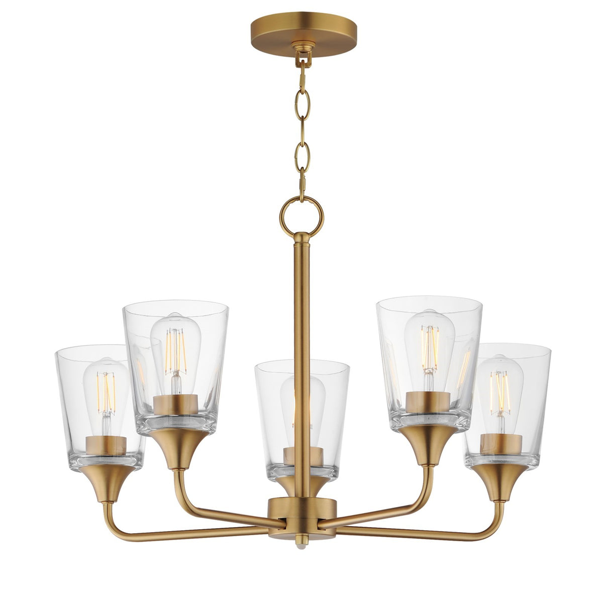 Maxim Lighting Hudson 5Lt 15.25" Single-Tier Chandelier, Brs/Clear