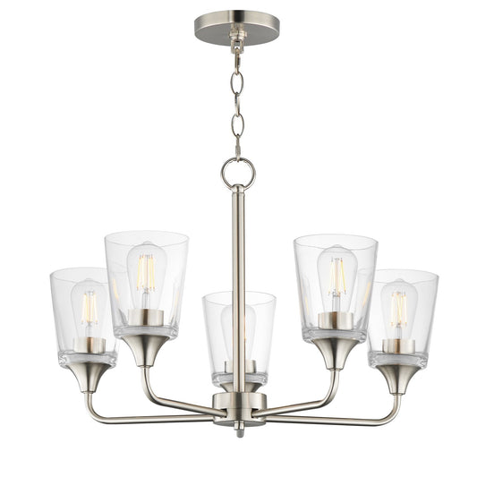 Maxim Lighting Hudson 5Lt 15.25" Single-Tier Chandelier, Nk/Clear