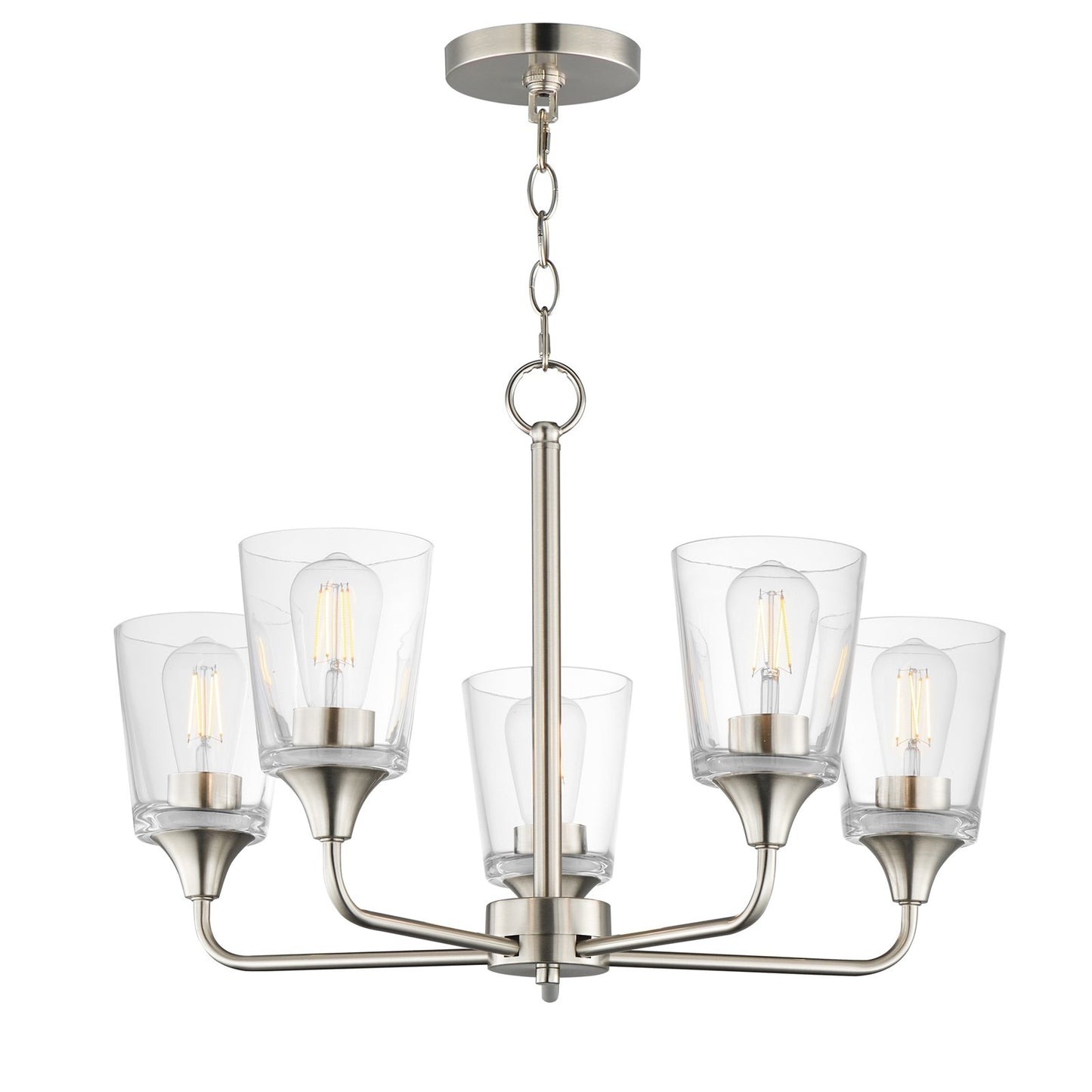 Maxim Lighting Hudson 5Lt 15.25" Single-Tier Chandelier, Nk/Clear