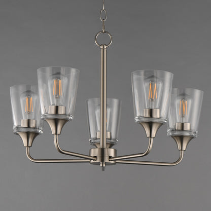 Maxim Lighting Hudson 5Lt 15.25" Single-Tier Chandelier, Nk/Clear