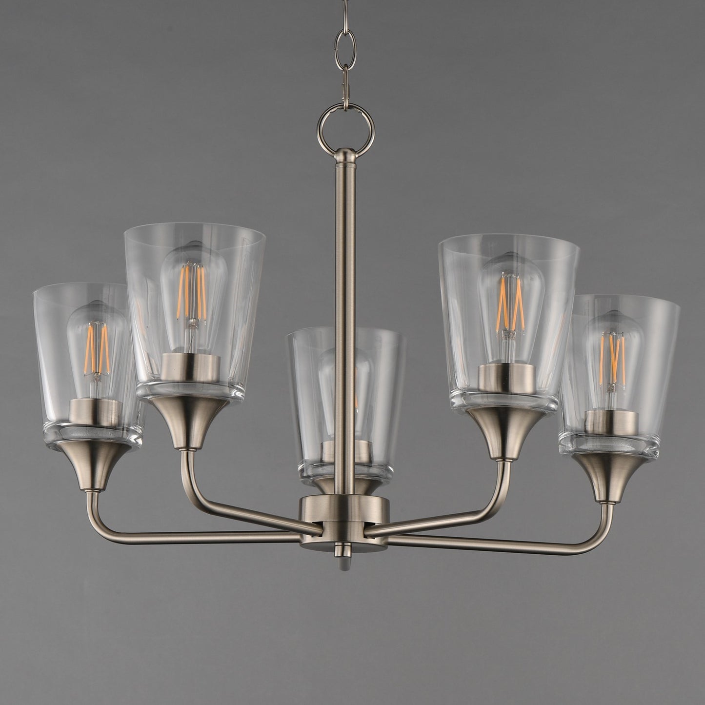 Maxim Lighting Hudson 5Lt 15.25" Single-Tier Chandelier, Nk/Clear