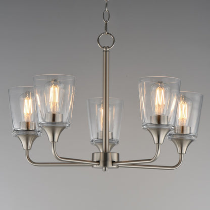 Maxim Lighting Hudson 5Lt 15.25" Single-Tier Chandelier, Nk/Clear