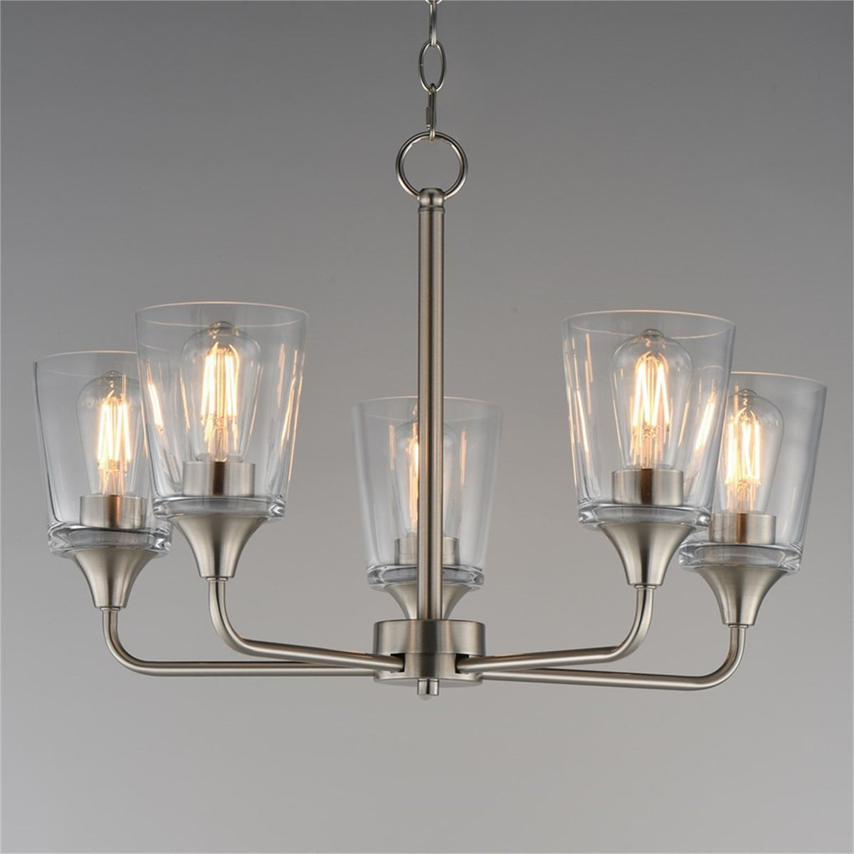 Maxim Lighting Hudson 5Lt 15.25" Single-Tier Chandelier, Nk/Clear