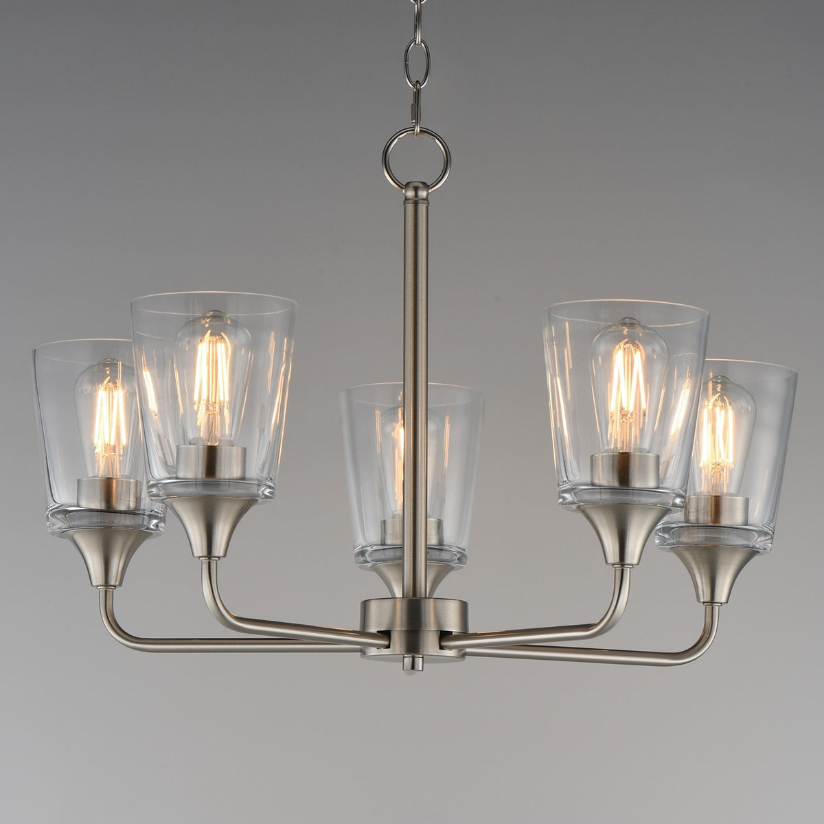 Maxim Lighting Hudson 5Lt 15.25" Single-Tier Chandelier, Nk/Clear