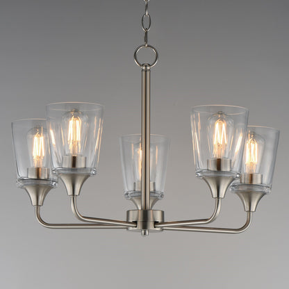 Maxim Lighting Hudson 5Lt 15.25" Single-Tier Chandelier, Nk/Clear