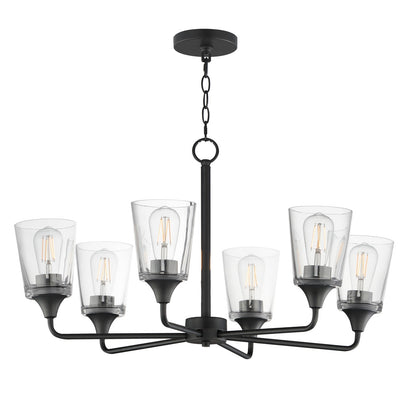 Maxim Lighting Hudson 6Lt 19.25" Single-Tier Chandelier, Black/Clear