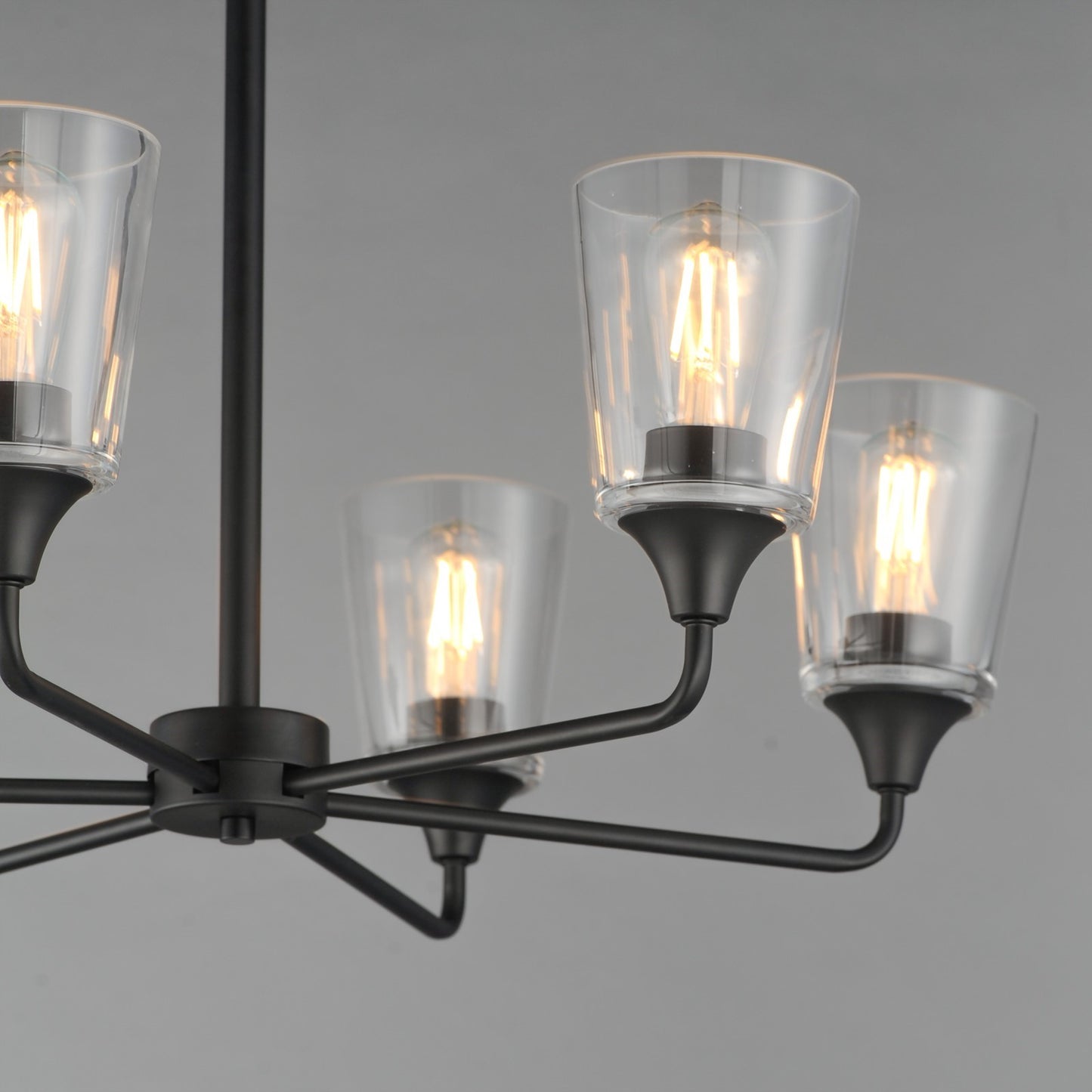 Maxim Lighting Hudson 6Lt 19.25" Single-Tier Chandelier, Black/Clear