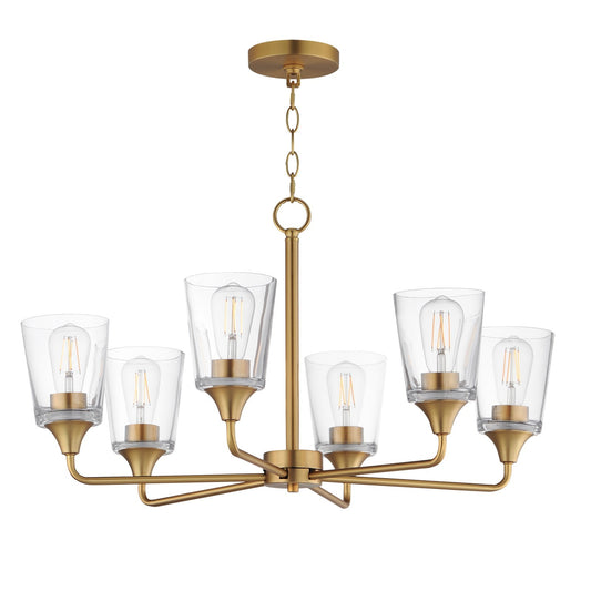 Maxim Lighting Hudson 6Lt 19.25" Single-Tier Chandelier, Brs/Clear