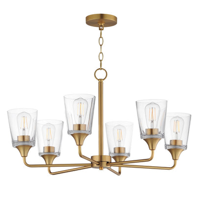 Maxim Lighting Hudson 6Lt 19.25" Single-Tier Chandelier, Brs/Clear