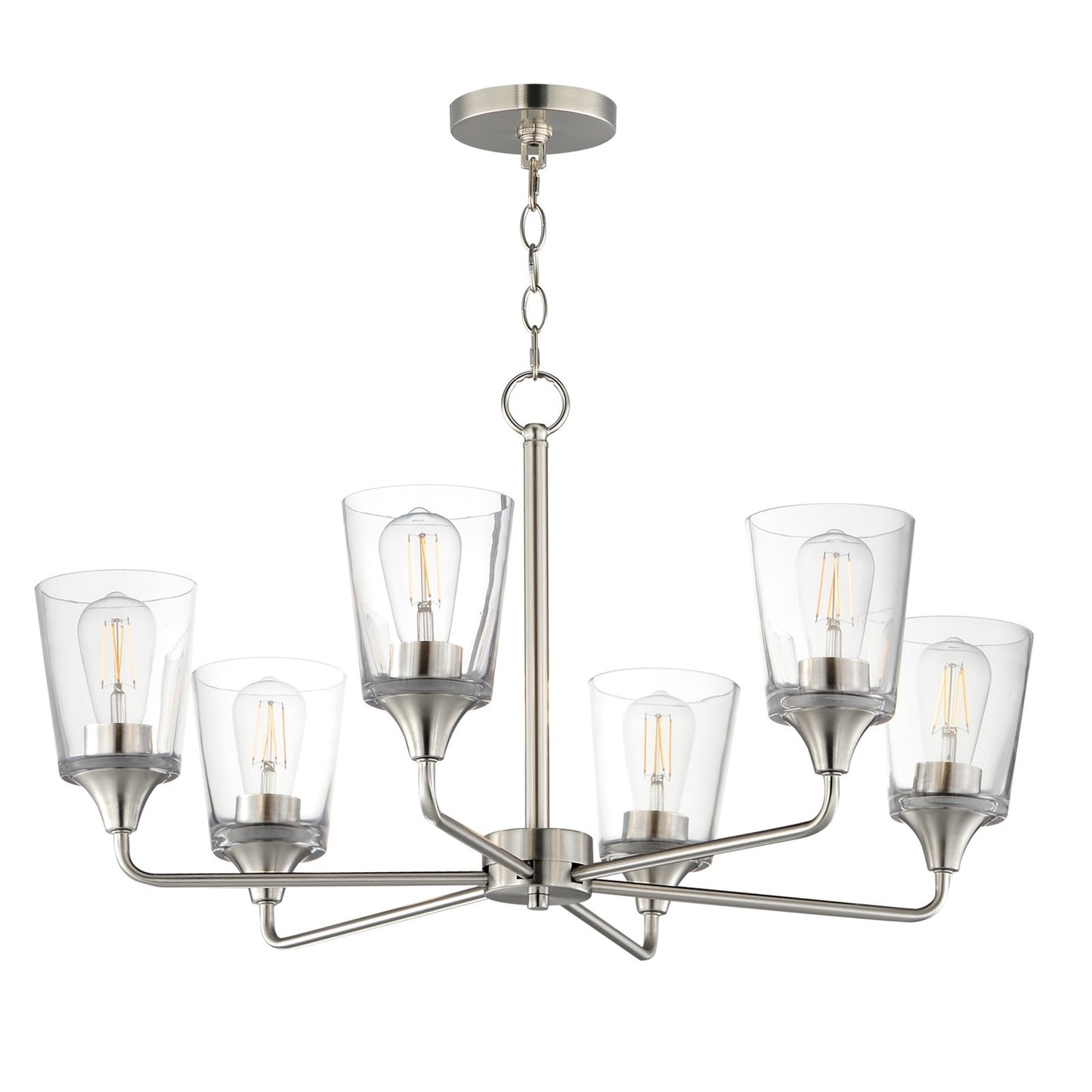 Maxim Lighting Hudson 6Lt 19.25" Single-Tier Chandelier, Nk/Clear