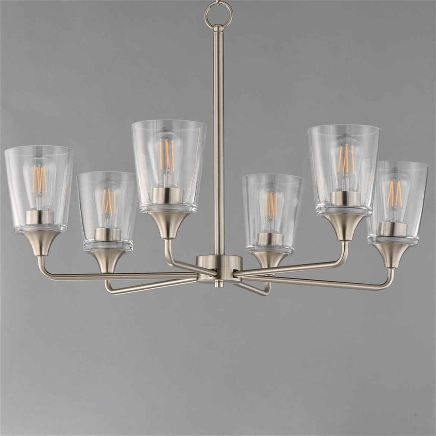 Maxim Lighting Hudson 6Lt 19.25" Single-Tier Chandelier, Nk/Clear