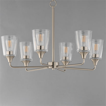Maxim Lighting Hudson 6Lt 19.25" Single-Tier Chandelier, Nk/Clear