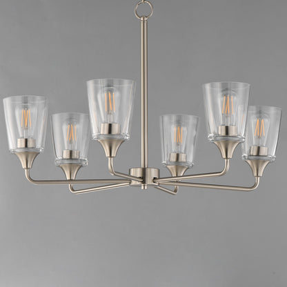 Maxim Lighting Hudson 6Lt 19.25" Single-Tier Chandelier, Nk/Clear