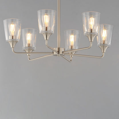 Maxim Lighting Hudson 6Lt 19.25" Single-Tier Chandelier, Nk/Clear