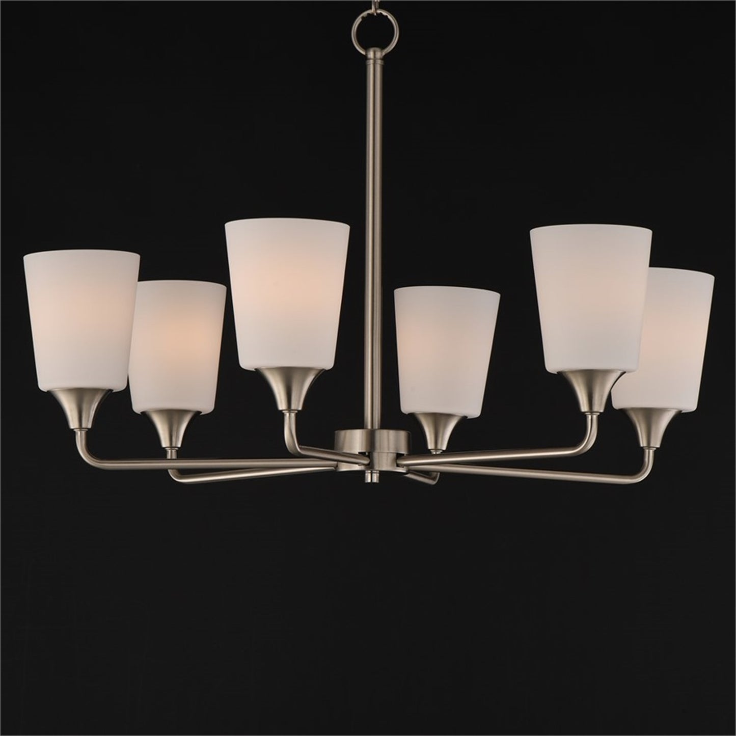 Maxim Lighting Hudson 6Lt 19.25" Single-Tier Chandelier, Nk/Wht