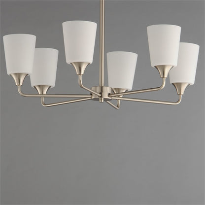 Maxim Lighting Hudson 6Lt 19.25" Single-Tier Chandelier, Nk/Wht