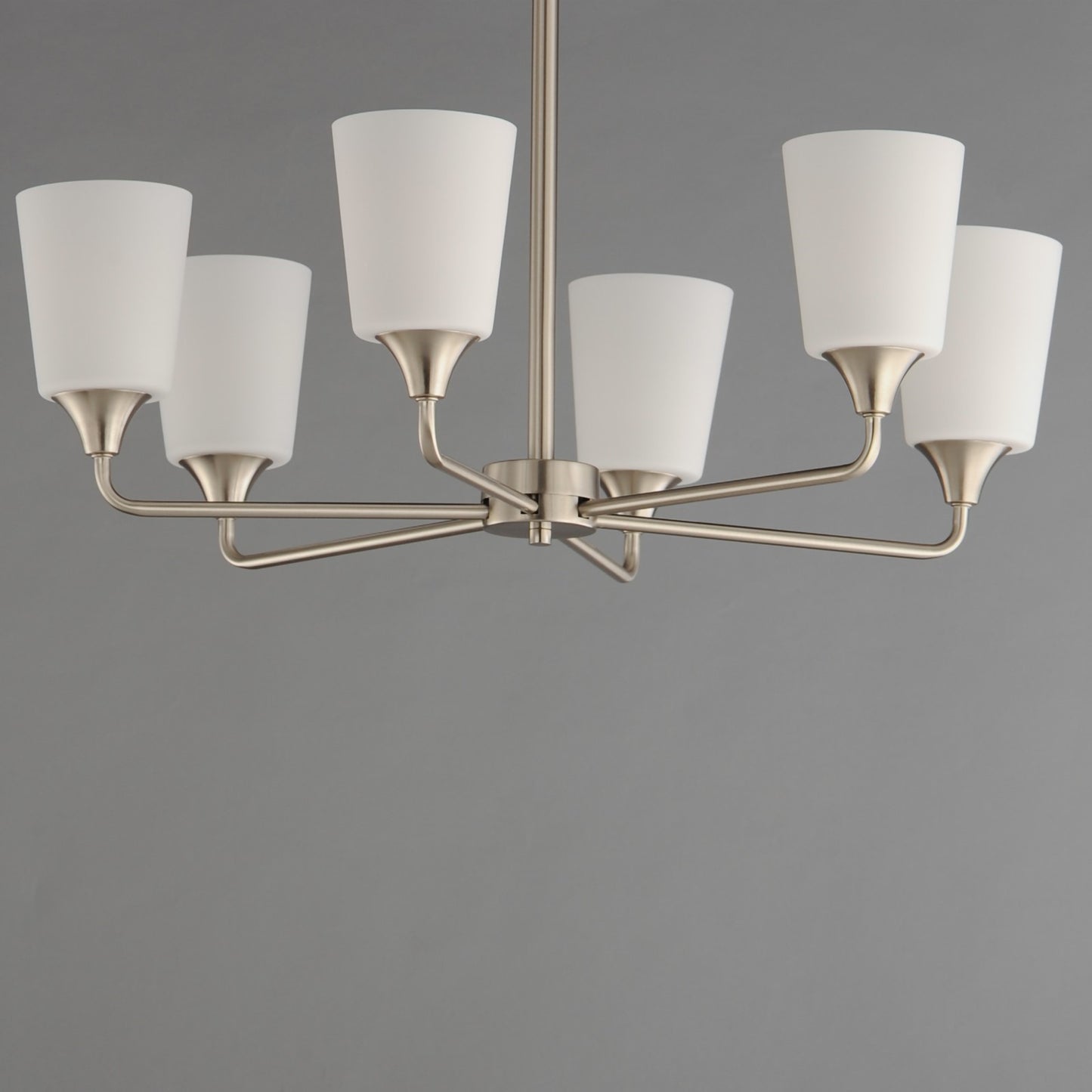 Maxim Lighting Hudson 6Lt 19.25" Single-Tier Chandelier, Nk/Wht