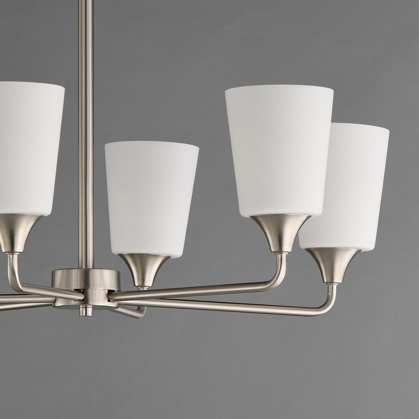 Maxim Lighting Hudson 6Lt 19.25" Single-Tier Chandelier, Nk/Wht