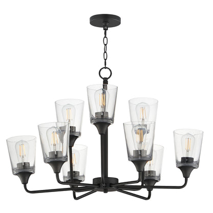 Maxim Lighting Hudson 9Lt 19.25" Multi-Tier Chandelier, Black/Clear