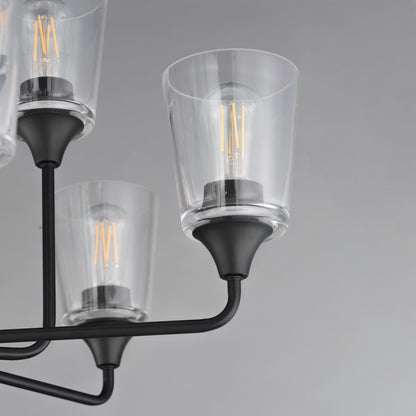 Maxim Lighting Hudson 9Lt 19.25" Multi-Tier Chandelier, Black/Clear