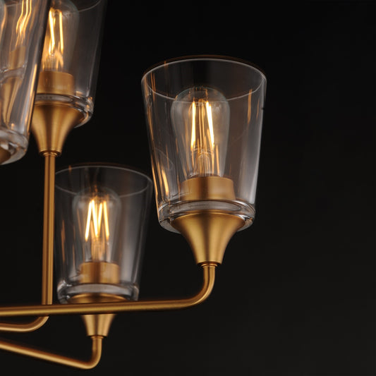 Maxim Lighting Hudson 9Lt 19.25" Multi-Tier Chandelier, Brass/Clear