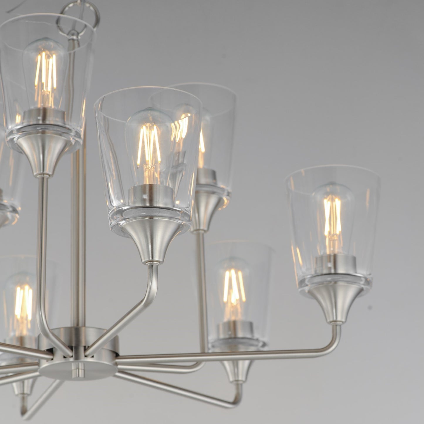 Maxim Lighting Hudson 9Lt 19.25" Multi-Tier Chandelier, Nickel/Clear