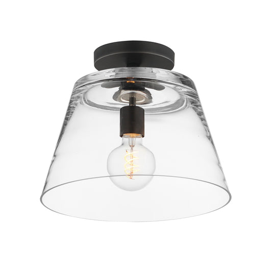 Maxim Lighting Hudson 1 Light 10.5" Single Pendant, Black/Clear