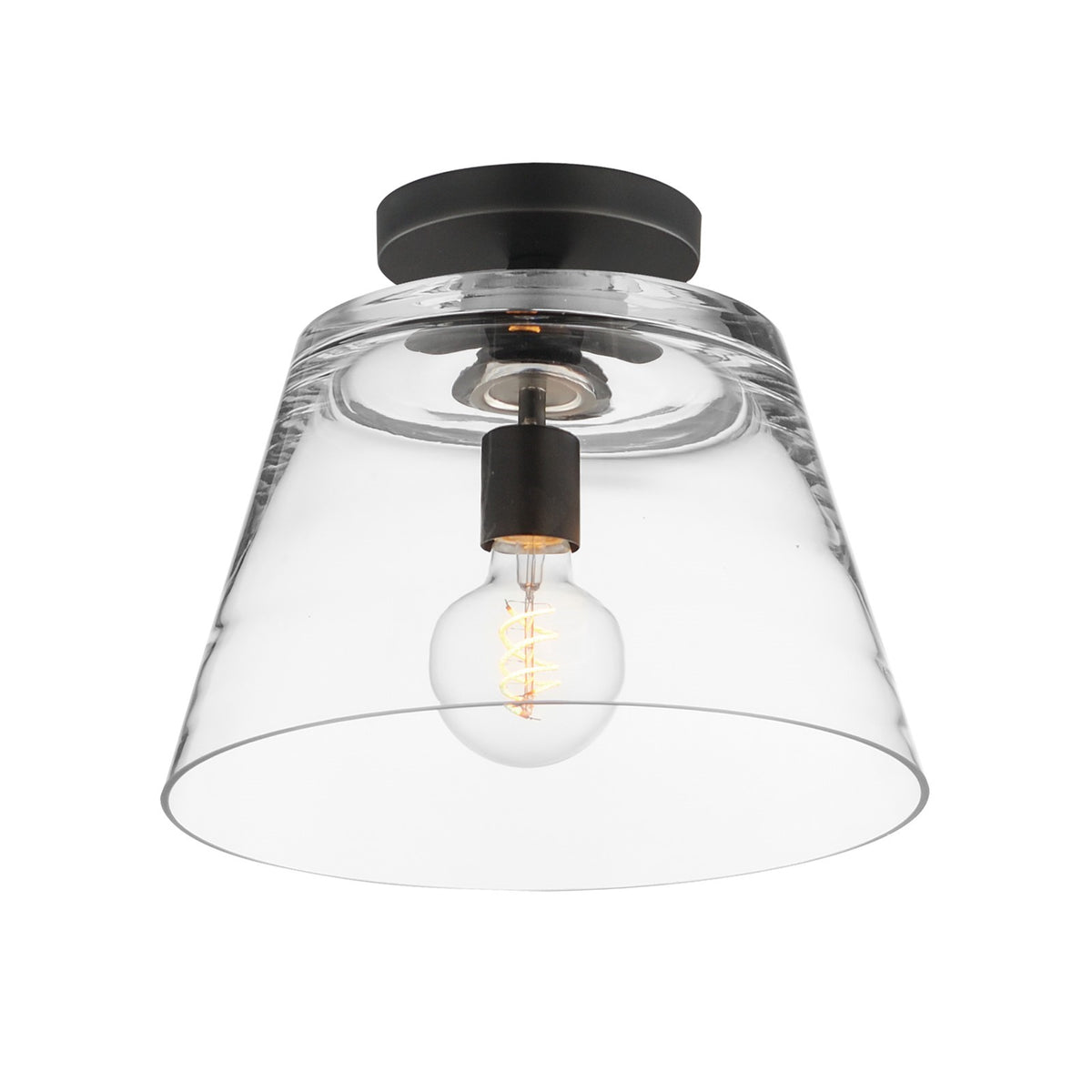 Maxim Lighting Hudson 1 Light 10.5" Single Pendant, Black/Clear