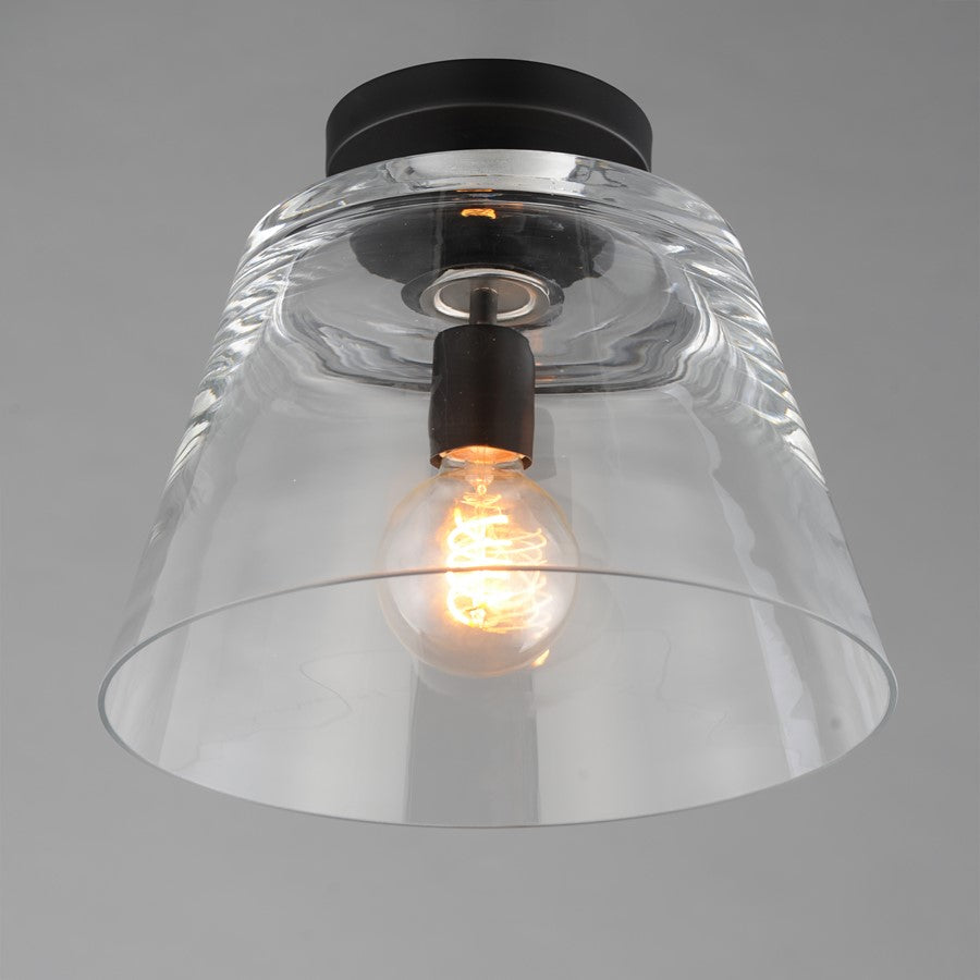 Maxim Lighting Hudson 1 Light 10.5" Single Pendant, Black/Clear