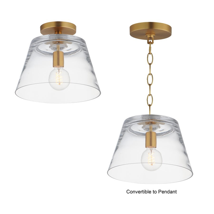 Maxim Lighting Hudson 1Lt 10.5" Single Pendant, Aged Brass/Clear