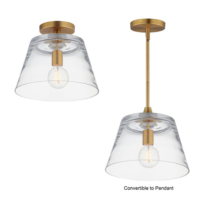 Maxim Lighting Hudson 1Lt 10.5" Single Pendant, Aged Brass/Clear
