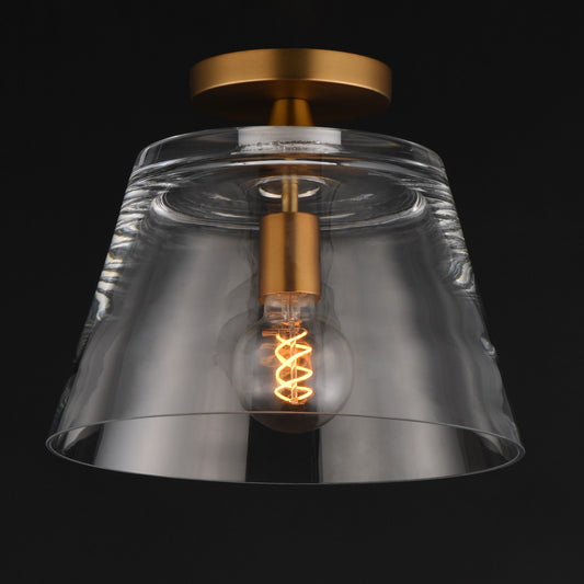 Maxim Lighting Hudson 1Lt 10.5" Single Pendant, Aged Brass/Clear