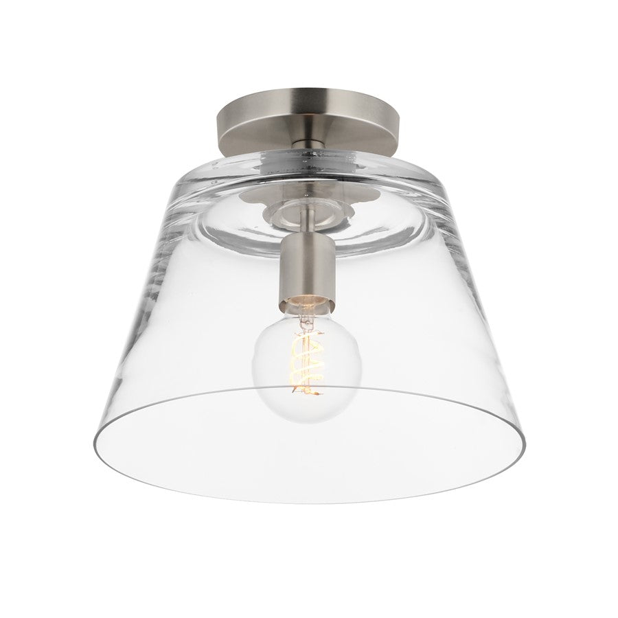 Maxim Lighting Hudson 1Lt 10.5" Single Pendant, Satin Nickel/Clear - 12880CLSN