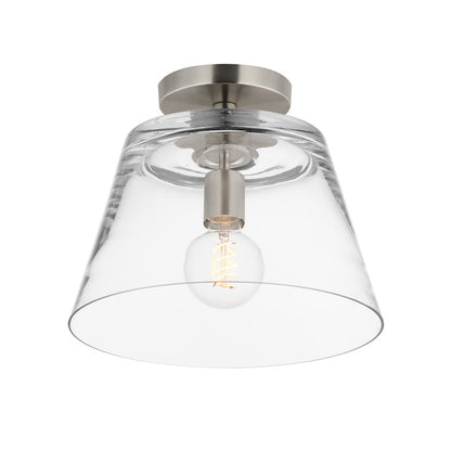 Maxim Lighting Hudson 1Lt 10.5" Single Pendant, Satin Nickel/Clear - 12880CLSN