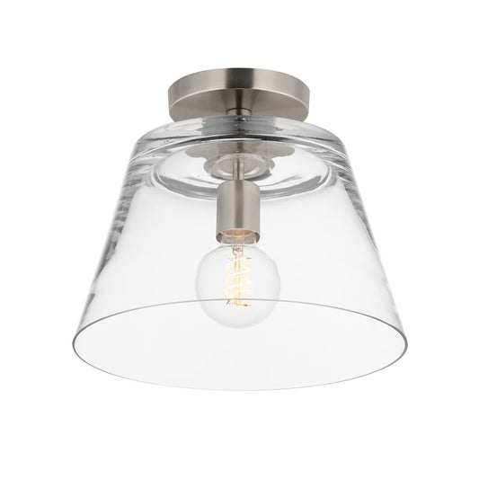 Maxim Lighting Hudson 1Lt 10.5" Single Pendant, Satin Nickel/Clear - 12880CLSN