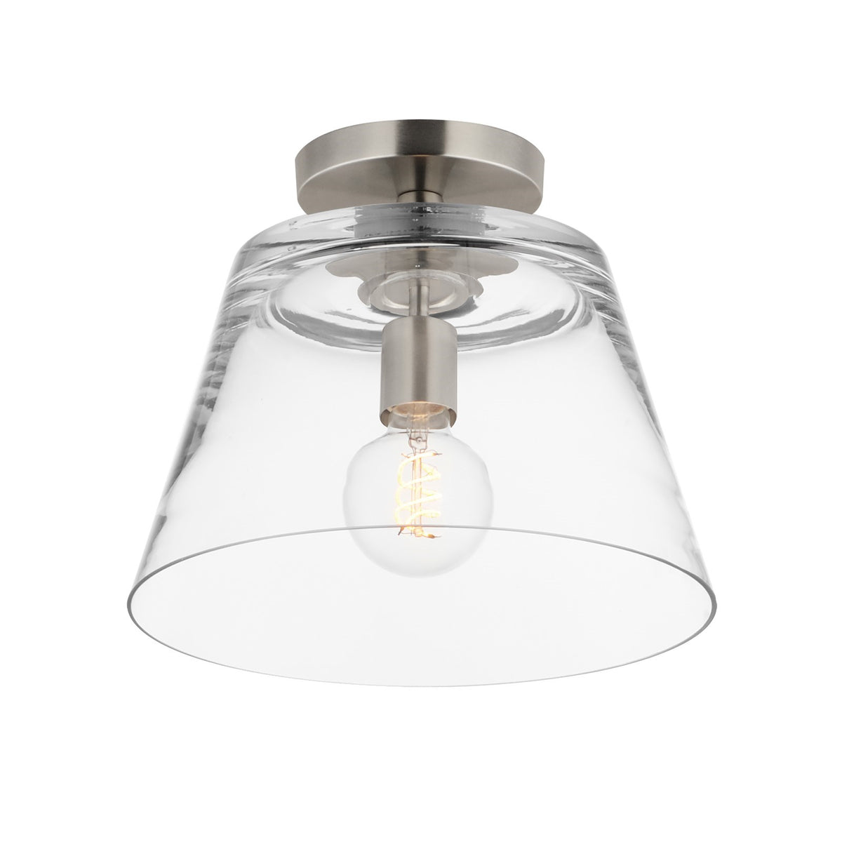 Maxim Lighting Hudson 1Lt 10.5" Single Pendant, Satin Nickel/Clear
