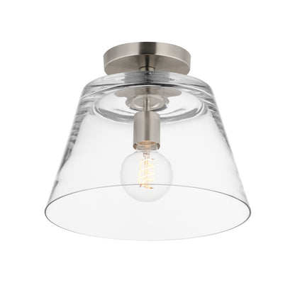 Maxim Lighting Hudson 1Lt 10.5" Single Pendant, Satin Nickel/Clear