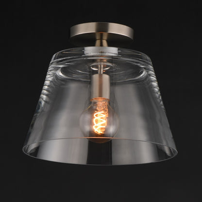 Maxim Lighting Hudson 1Lt 10.5" Single Pendant, Satin Nickel/Clear