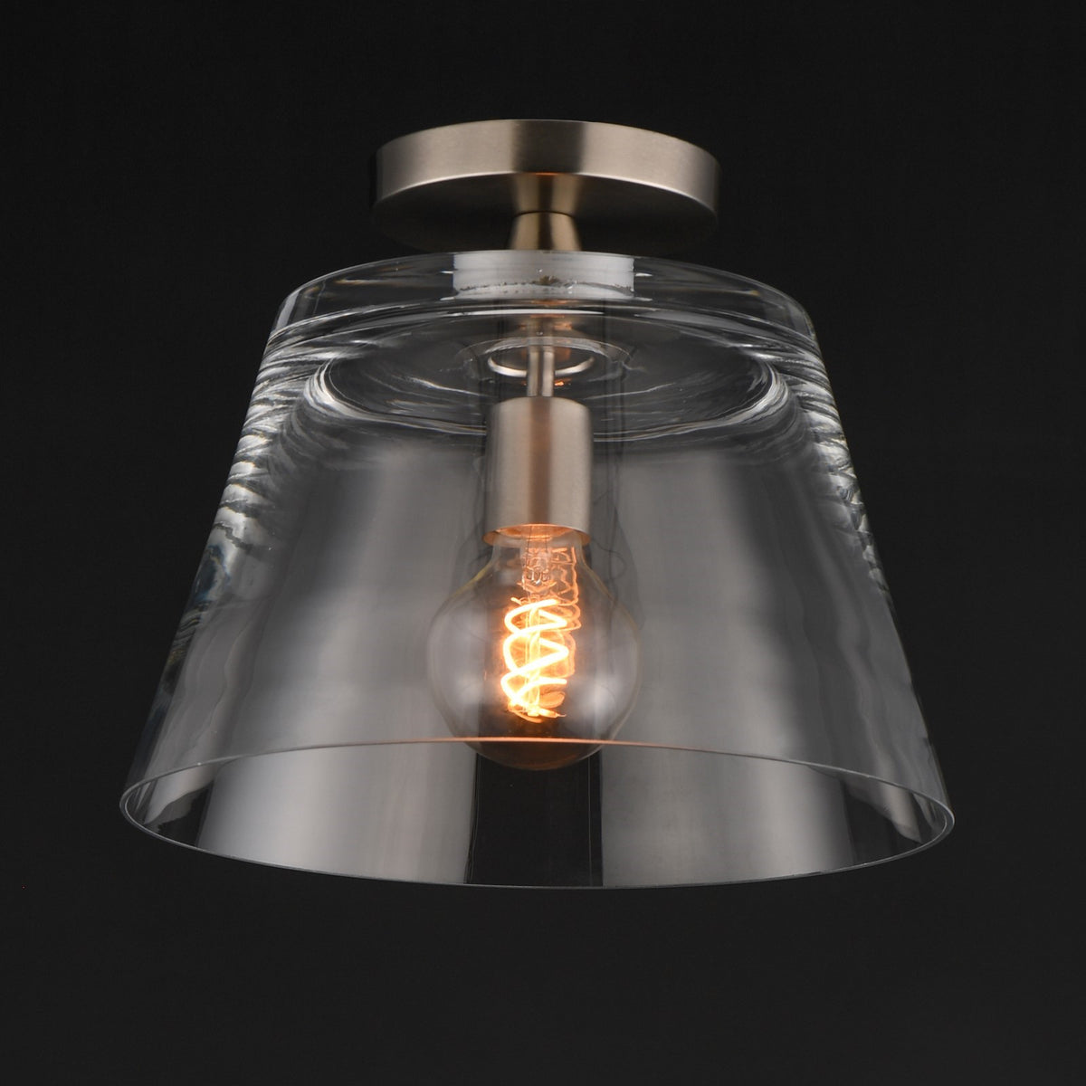 Maxim Lighting Hudson 1Lt 10.5" Single Pendant, Satin Nickel/Clear