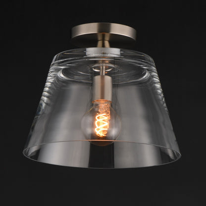 Maxim Lighting Hudson 1Lt 10.5" Single Pendant, Satin Nickel/Clear