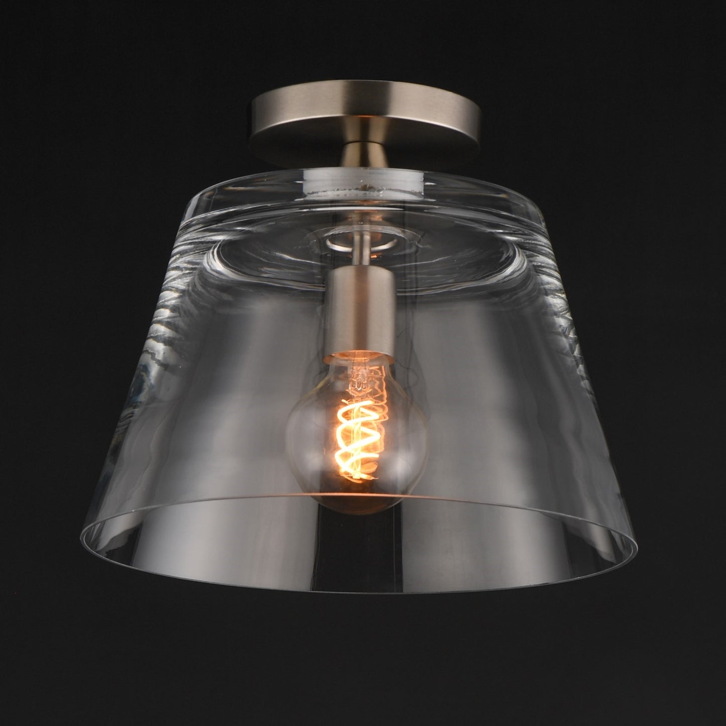 Maxim Lighting Hudson 1Lt 10.5" Single Pendant, Satin Nickel/Clear
