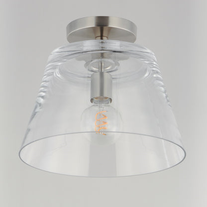 Maxim Lighting Hudson 1Lt 10.5" Single Pendant, Satin Nickel/Clear